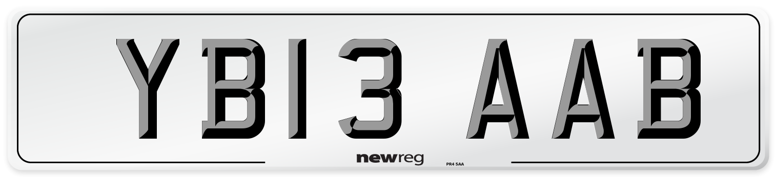 YB13 AAB Number Plate from New Reg